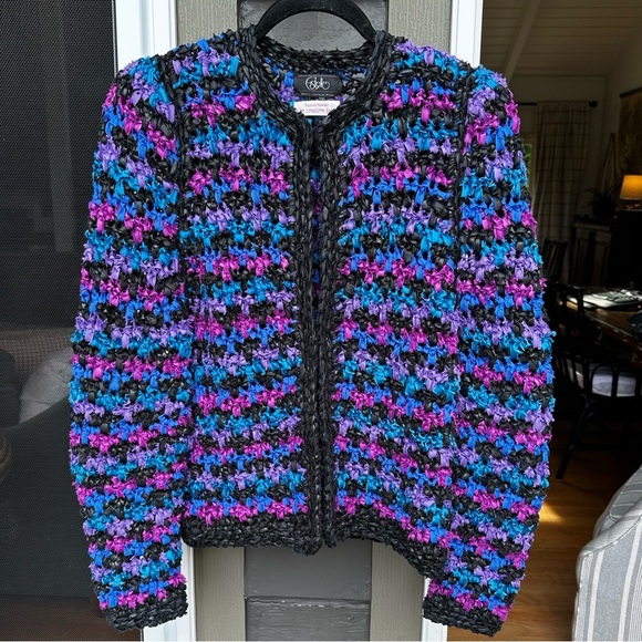 Estelle Gracer 1989 Vintage Chunky Knit Jacket Size Small - Picture 2 of 6